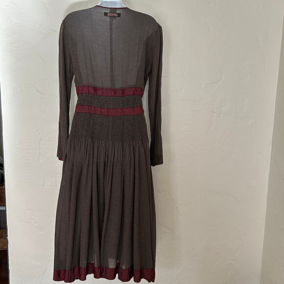 Jean Paul Gaultier Vintage Brown Dress Ribbons Size 36 / S - Picture 6 of 16